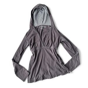 Vintage Style Aeropostale Brown Hooded Babydoll Top – Size M